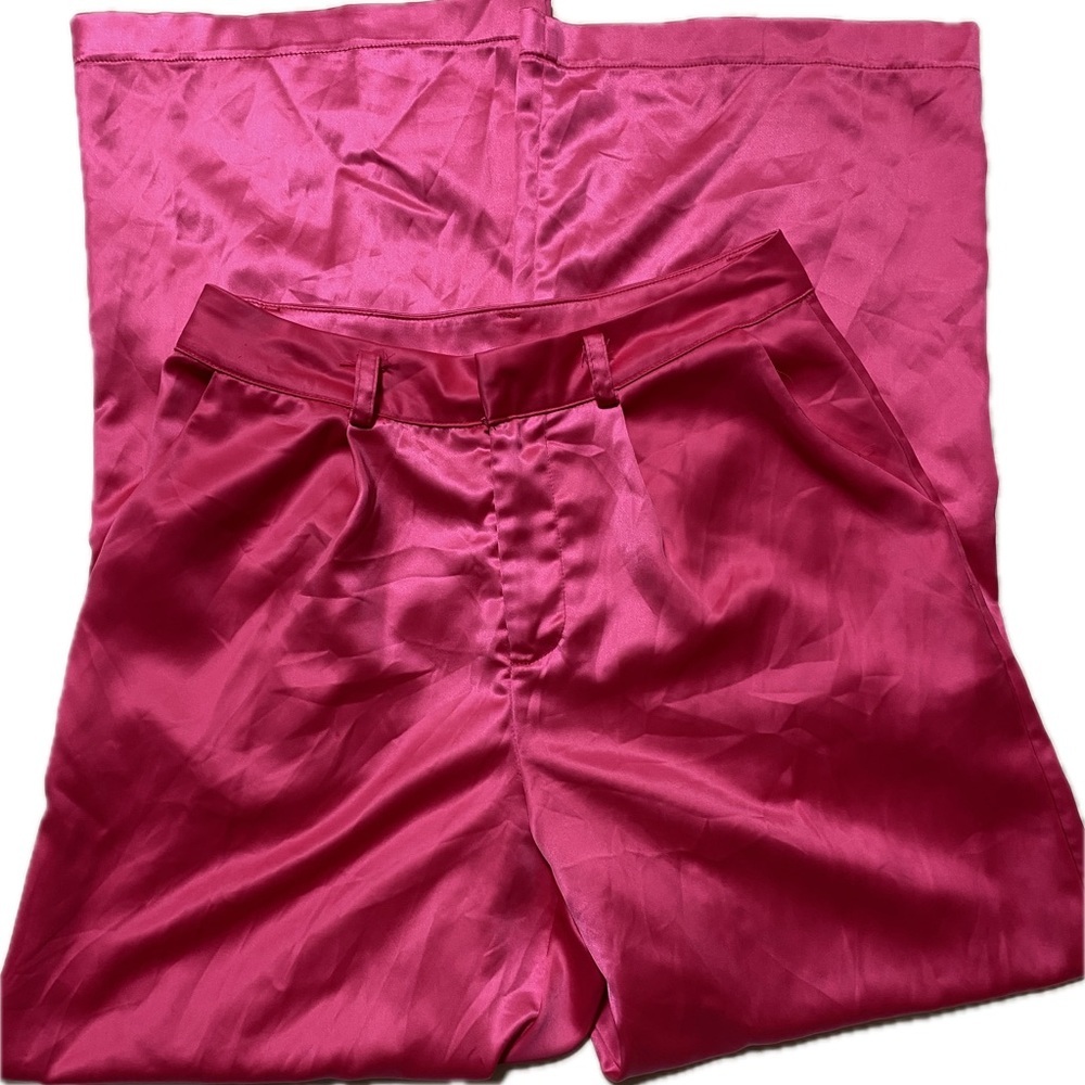 Evolutionary Hot Pink Satin Wide Leg Pants M